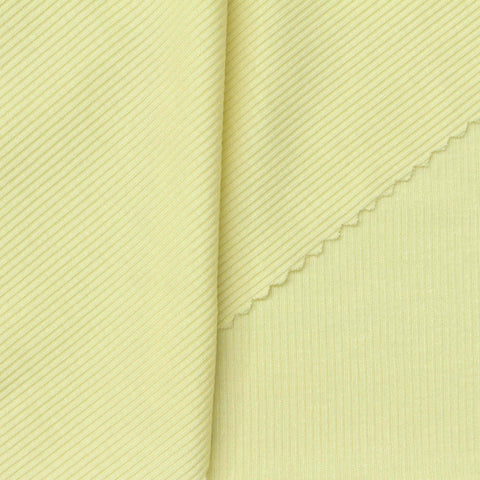 Tencel Lyocell Acetate Stretch Rib Knit Fabric, 210 gsm, 155 cm — Yellow