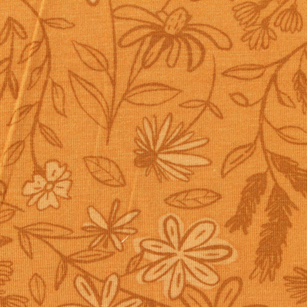 Orange Floral Jersey Knit