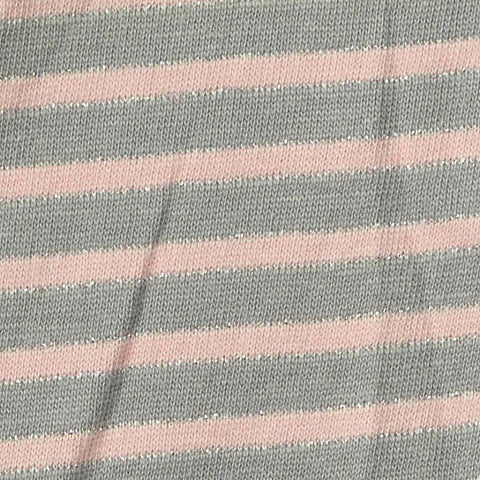 Striped Cotton Metallic Jersey Knit Fabric, 130 gsm, 165 cm — Grey