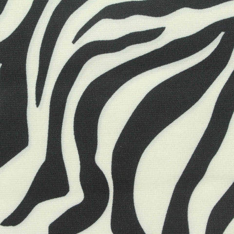 Black Zebra Ponte Knit, Poly-Viscose