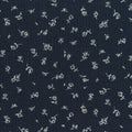 White Floral Rib Knit, Polyester, 205 gsm