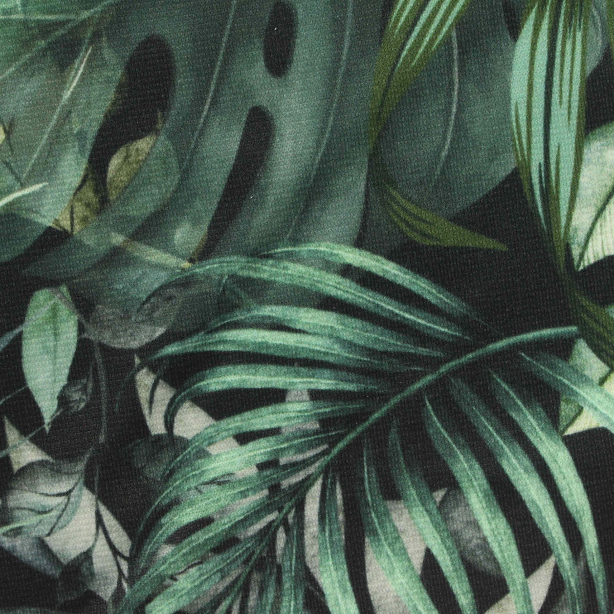 Green Tropical-Leaf Ponte Knit, Polyester