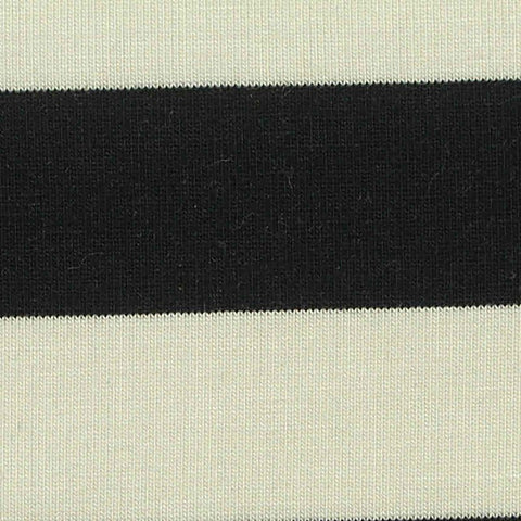 Black Horizontal-Stripe Jersey Knit, Tencel Lyocell, 230 gsm