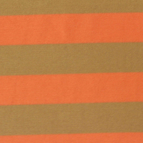Orange Horizontal-Stripe Jersey Knit, Tencel Lyocell, 230 gsm