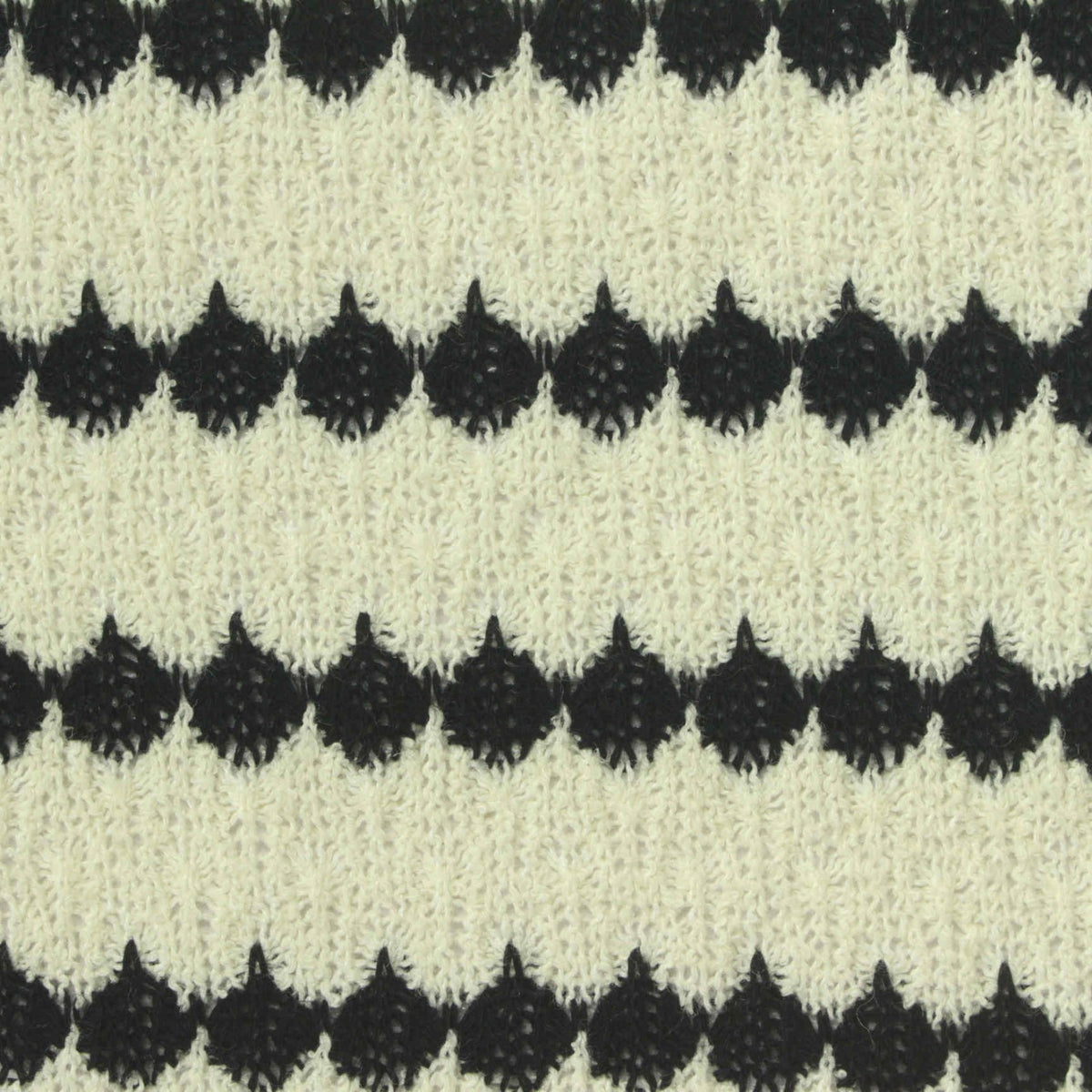 Striped Polyester Cotton Chunky Knit Fabric, 270 gsm, 155 cm — Beige