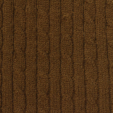 Jacquard Acrylic Polyester Blend Pointelle Knit Fabric, 350 gsm, 145 cm — Brown