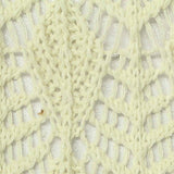 Light Cream Vertical-Eyelet Pointelle Knit, Poly-Cotton — texture