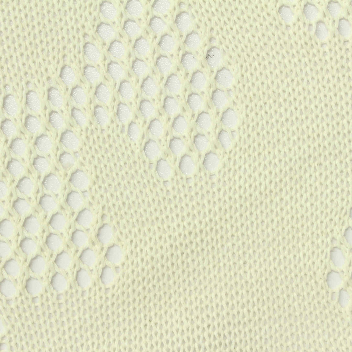 Cream Openwork-Diamond Pointelle Knit, Poly-Cotton