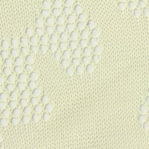 Cream Openwork-Diamond Pointelle Knit, Poly-Cotton