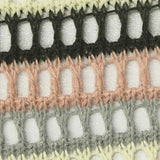 Grey Horizontal-Stripe Pointelle Knit, Poly-Cotton — texture
