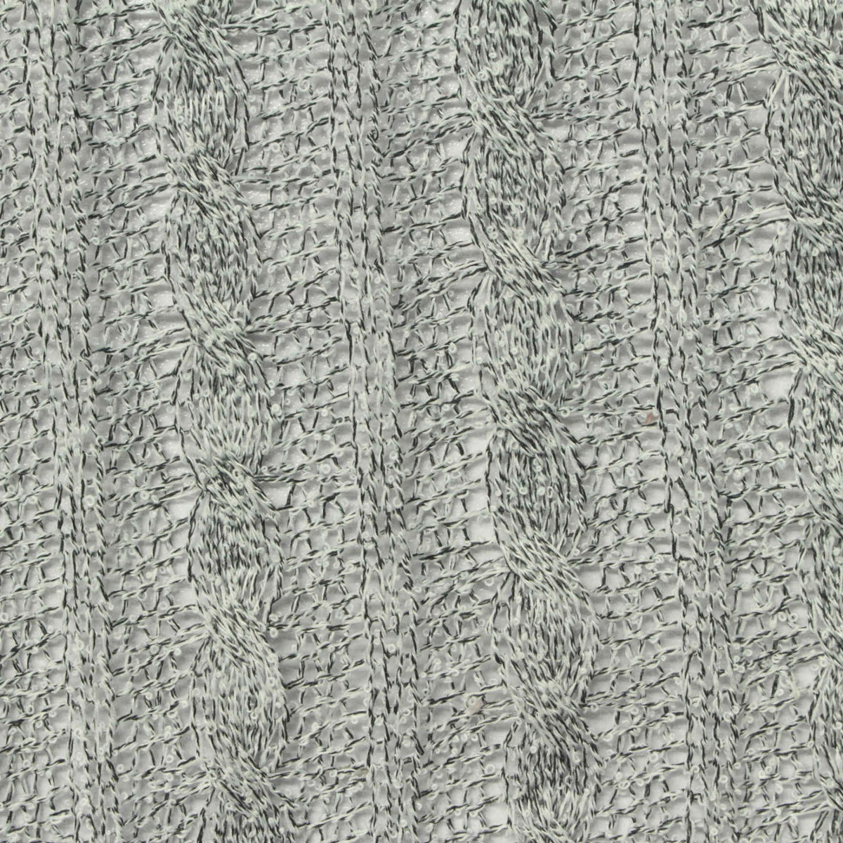 Grey Marl Pointelle Knit, Polyester