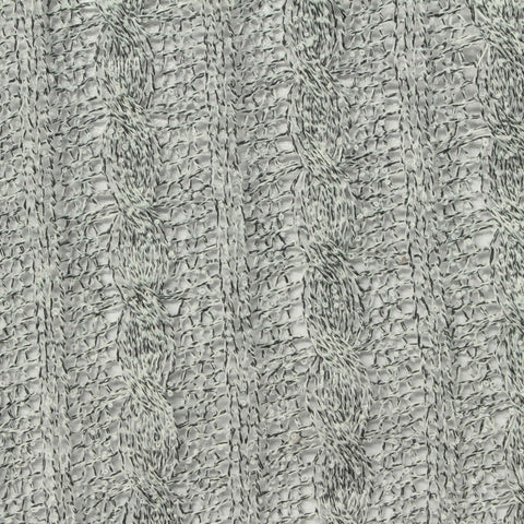 Grey Marl Pointelle Knit, Polyester