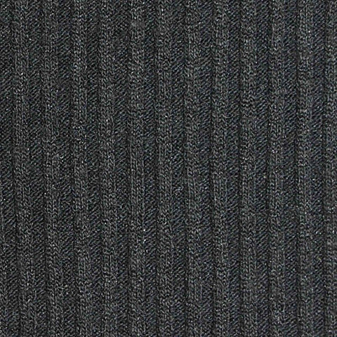 Dark Grey Marl Rib Knit, Poly-Cotton, 275 gsm