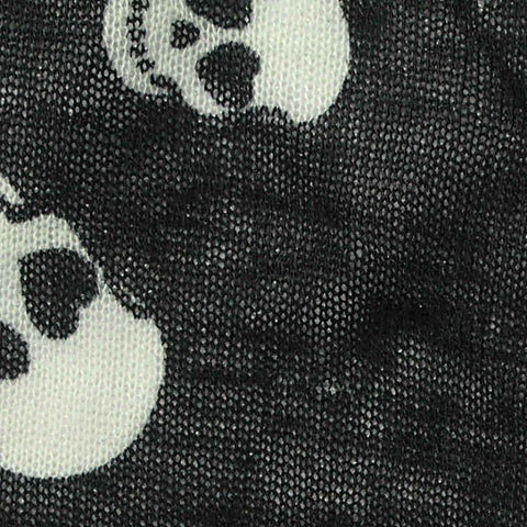 White Skull Chunky Knit, Polyester, 115 gsm, 140 cm