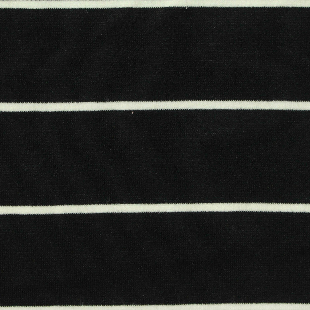 White Horizontal-Stripe Ponte Knit, Cotton-Poly, 280 gsm