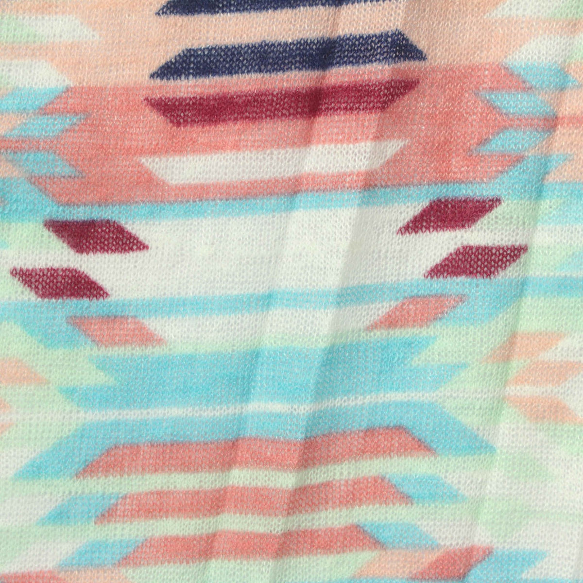 Peach Geometric Chunky Knit, Polyester
