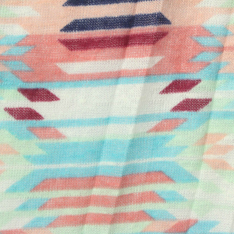 Peach Geometric Chunky Knit, Polyester