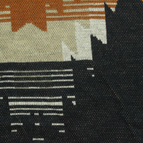 Jacquard Polyester Viscose Stretch Knit Fabric, 294 gsm, 160 cm — Black