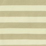 Beige Horizontal-Stripe Ponte Knit, Viscose-Nylon