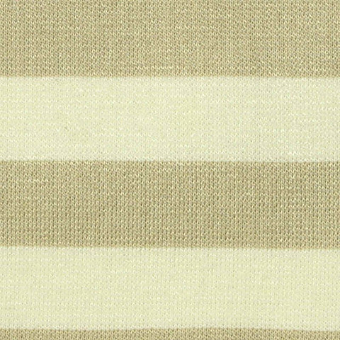 Beige Horizontal-Stripe Ponte Knit, Viscose-Nylon, 310 gsm