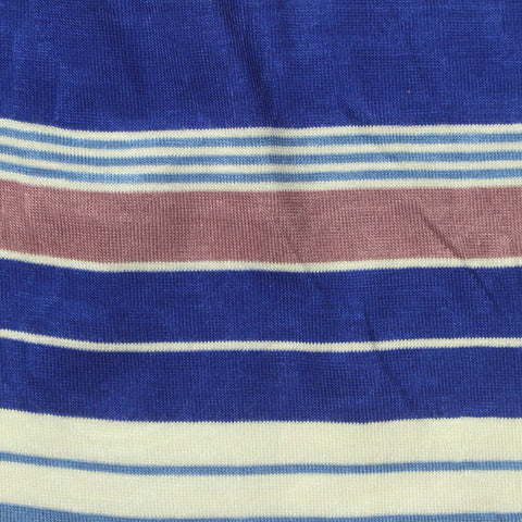 Blue Horizontal-Stripe Jersey Knit, Viscose, 170 gsm, 164 cm