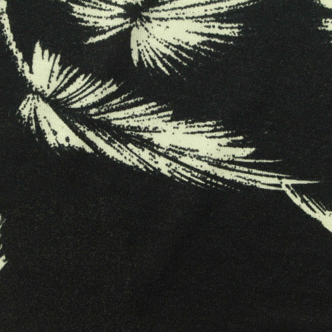 Bold Floral Viscose Stretch Jersey Knit Fabric, 164 gsm, 200 cm — Black
