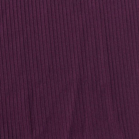 Polyester Stretch Rib Knit Fabric, 259 gsm, 164 cm — Purple