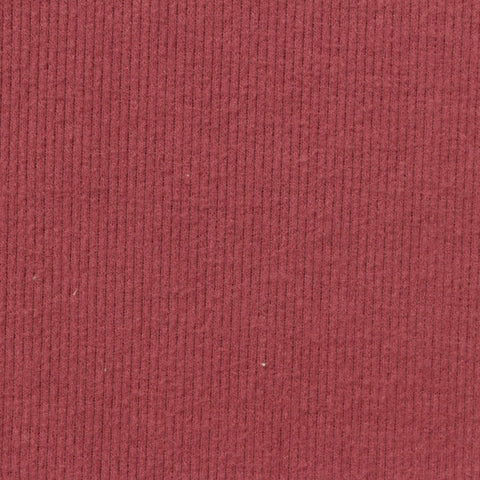 Brushed Polyester Stretch Rib Knit Fabric, 320 gsm, 130 cm — Red