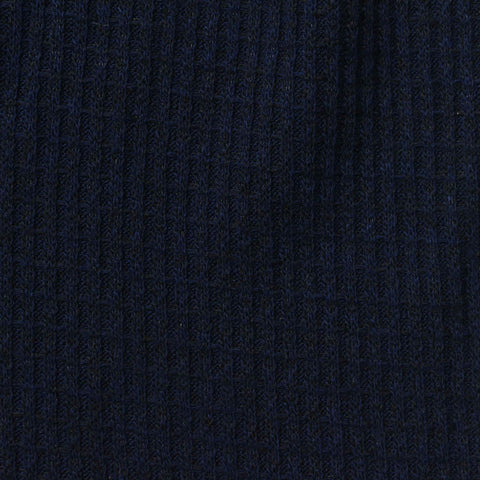 Brushed Viscose Polyester Stretch Waffle Knit Fabric, 230 gsm, 150 cm — Navy