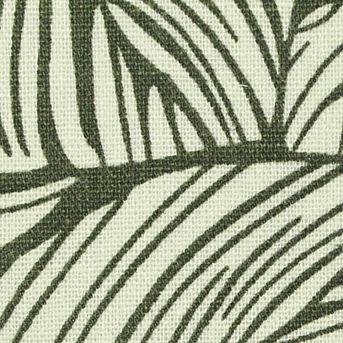 Dark Green Leaf Woven, Linen-Viscose