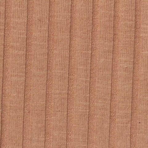 Polyester Viscose Stretch Rib Knit Fabric, 240 gsm, 150 cm — Beige