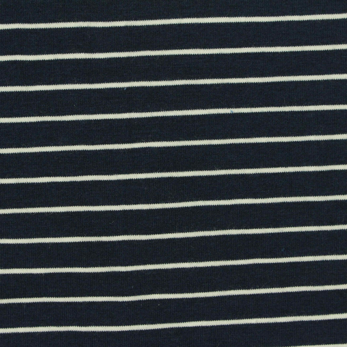 Navy Horizontal-Stripe Jersey Knit, Modal-Cotton