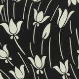 White Flowers Jersey Knit, Viscose