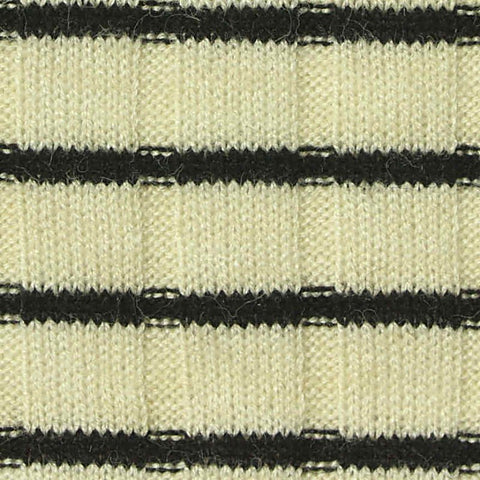 Cream Horizontal-Stripe Rib Knit, Viscose-Poly, 180 gsm