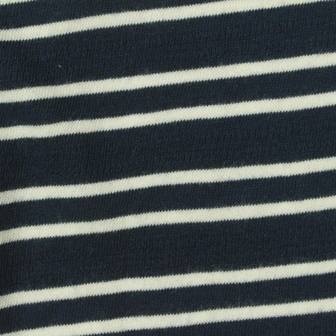 Navy Horizontal-Stripe Jacquard, Cotton, 160 gsm