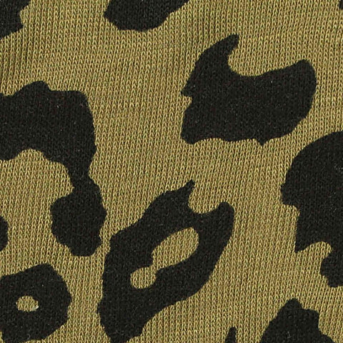 Black Leopard Jersey Knit, Viscose-Acrylic
