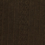 Dark Brown Vertical-Stripe Rib Knit, Viscose-Poly