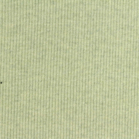 Light Green Heather Rib Knit, Cotton-Viscose
