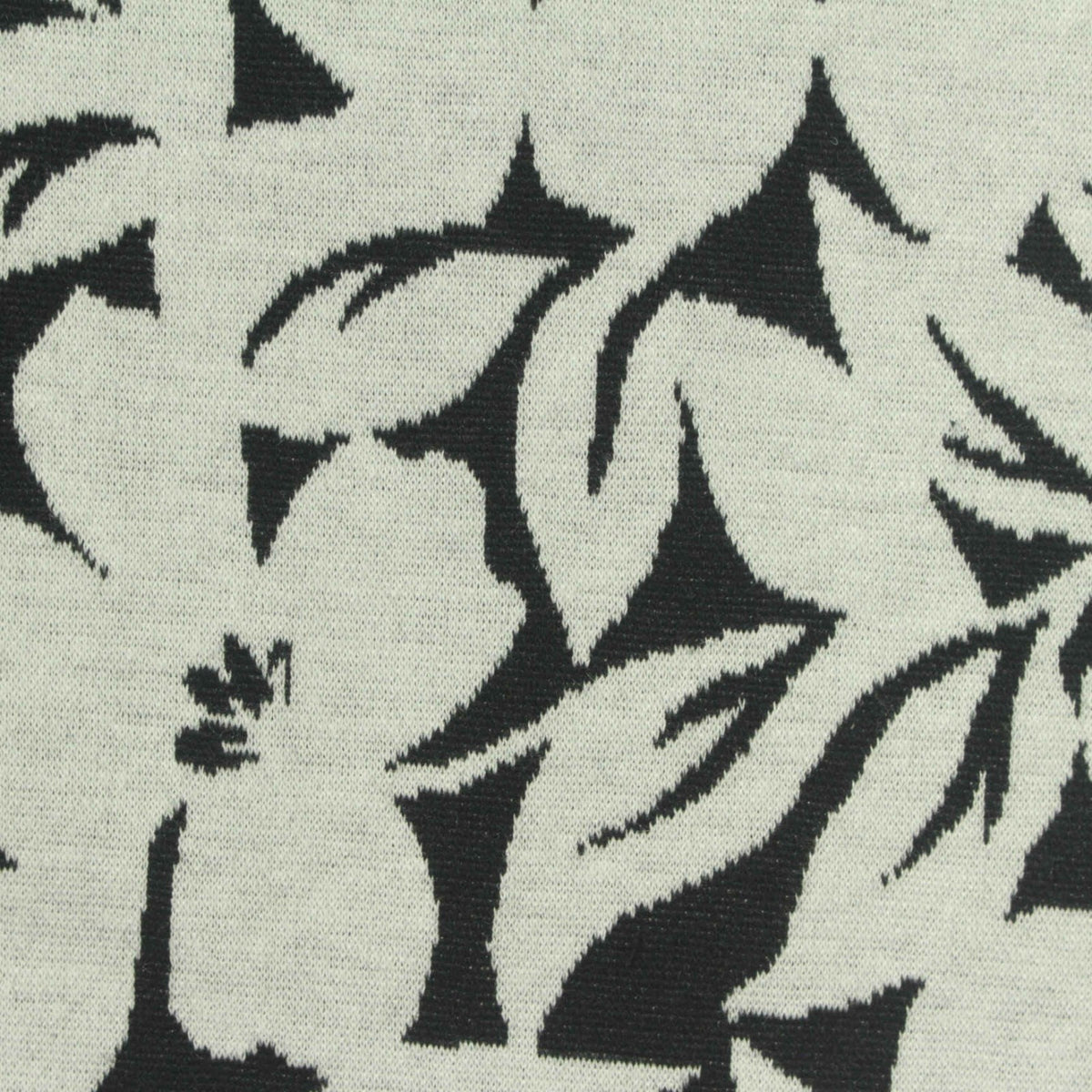 Black Floral Interlock Knit, Polyester