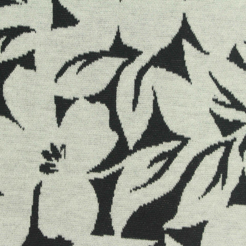 Black Floral Interlock Knit, Polyester
