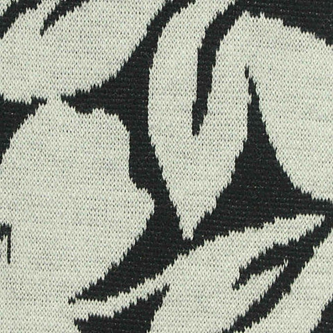 Black Floral Interlock Knit, Polyester