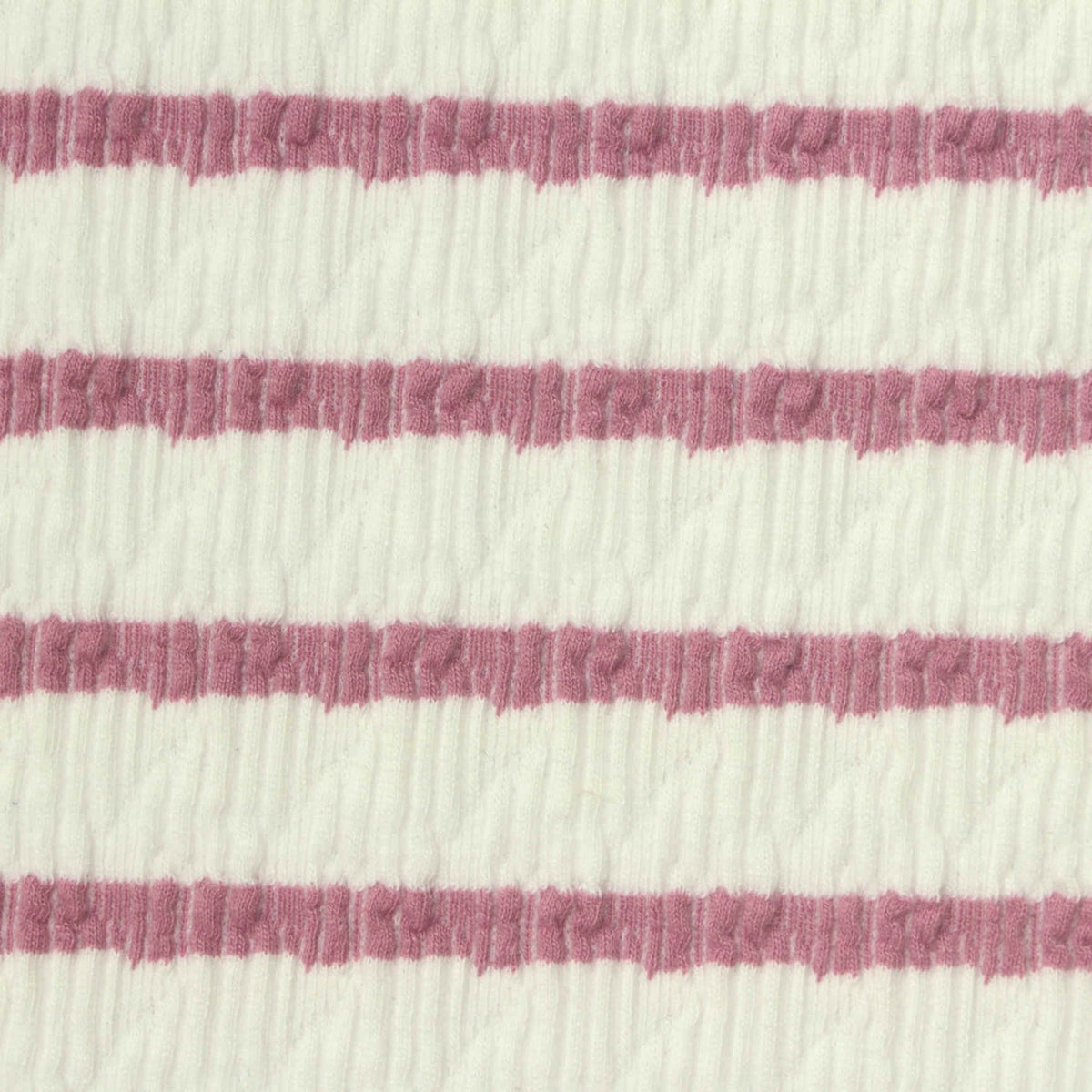 Pink Horizontal-Stripe Crepe, Poly-Viscose