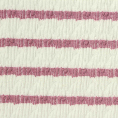 Pink Horizontal-Stripe Crepe, Poly-Viscose