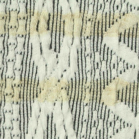 Cream Vertical-Stripe Interlock Knit, Spandex