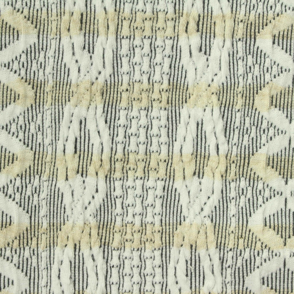 Cream Vertical-Stripe Interlock Knit, Spandex