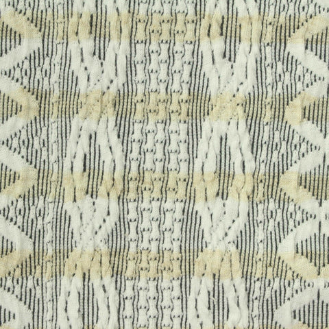 Cream Vertical-Stripe Interlock Knit, Spandex