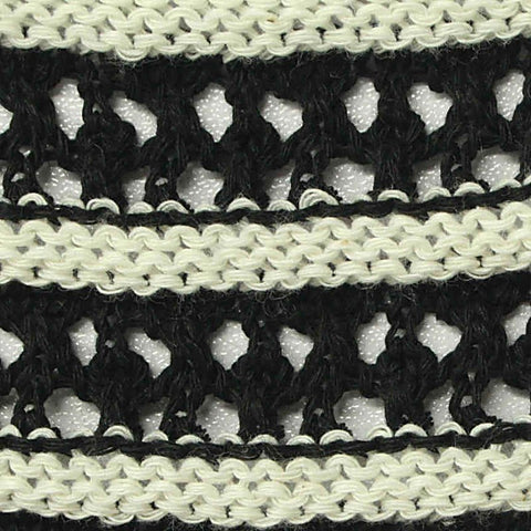 Cream Horizontal-Stripe Pointelle Knit, Poly-Cotton