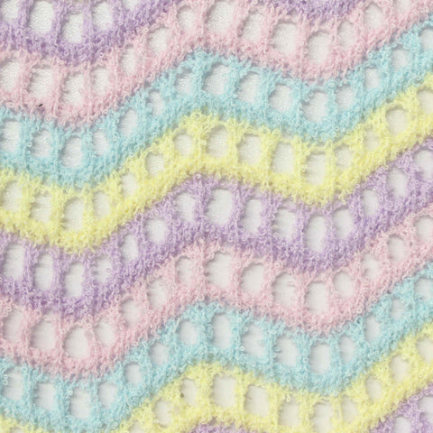 Pastel Pink Stripes Pointelle Knit, Polyester