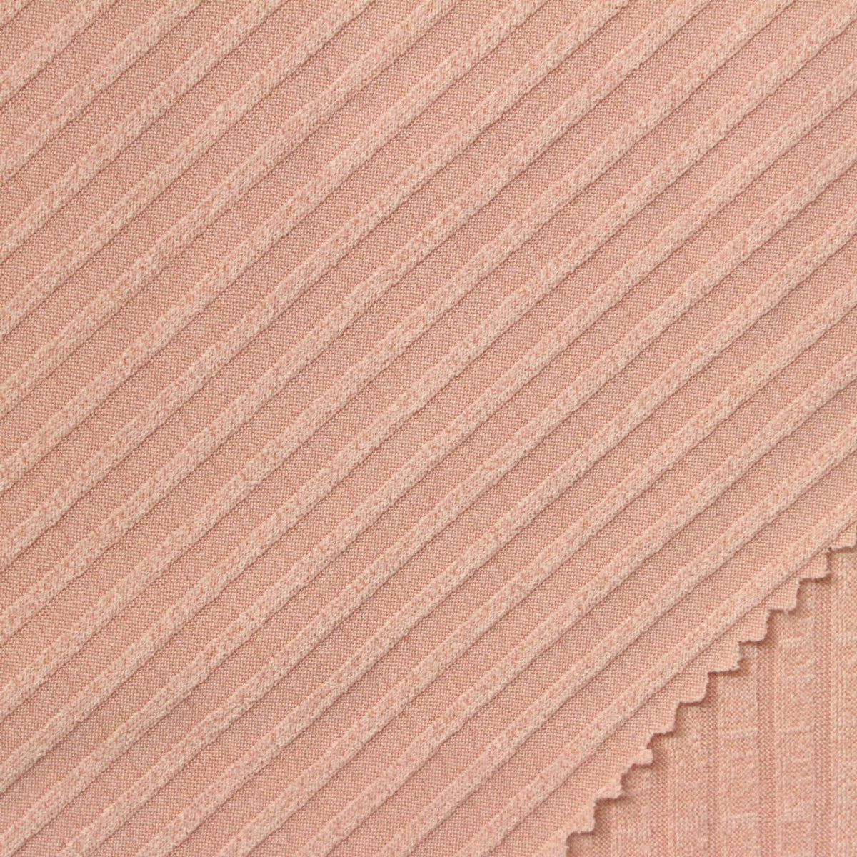 Polyester Stretch Rib Knit Fabric, 197 gsm, 120 cm — Pink