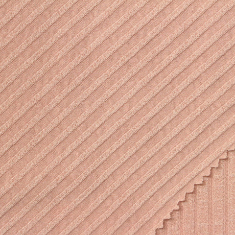 Polyester Stretch Rib Knit Fabric, 197 gsm, 120 cm — Pink